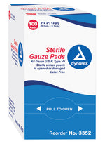 Gauze Sponges Ster-1's 4 x4  12ply Bx/100