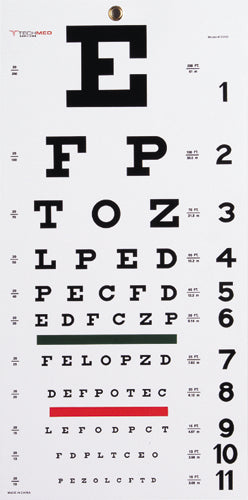 Snellen Eye Chart- 22 L x 11 W