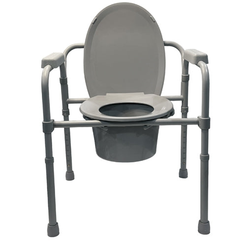 Convenient Commode Folding Steel Commode - Elongated Cs/3