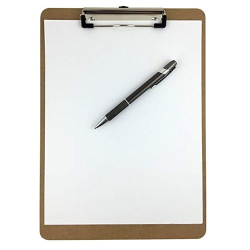 Clipboard  9 x 12?   Hardboard Low Profile Clip