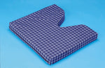 Coccyx Wheelchair Cushion Foam  Plaid  16  x 18  x 2